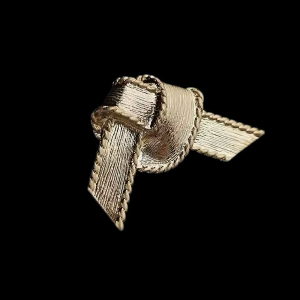 GOLDTONE TIED BOW BROOCH